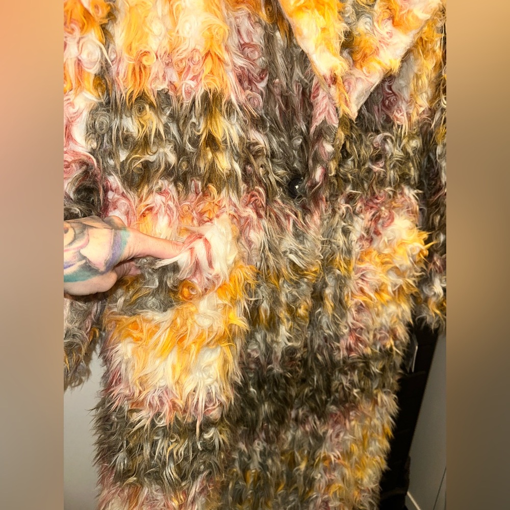 NWT Free People Cardi Plaid Faux Fur Coat $698 MSRP - Picture 15 of 16
